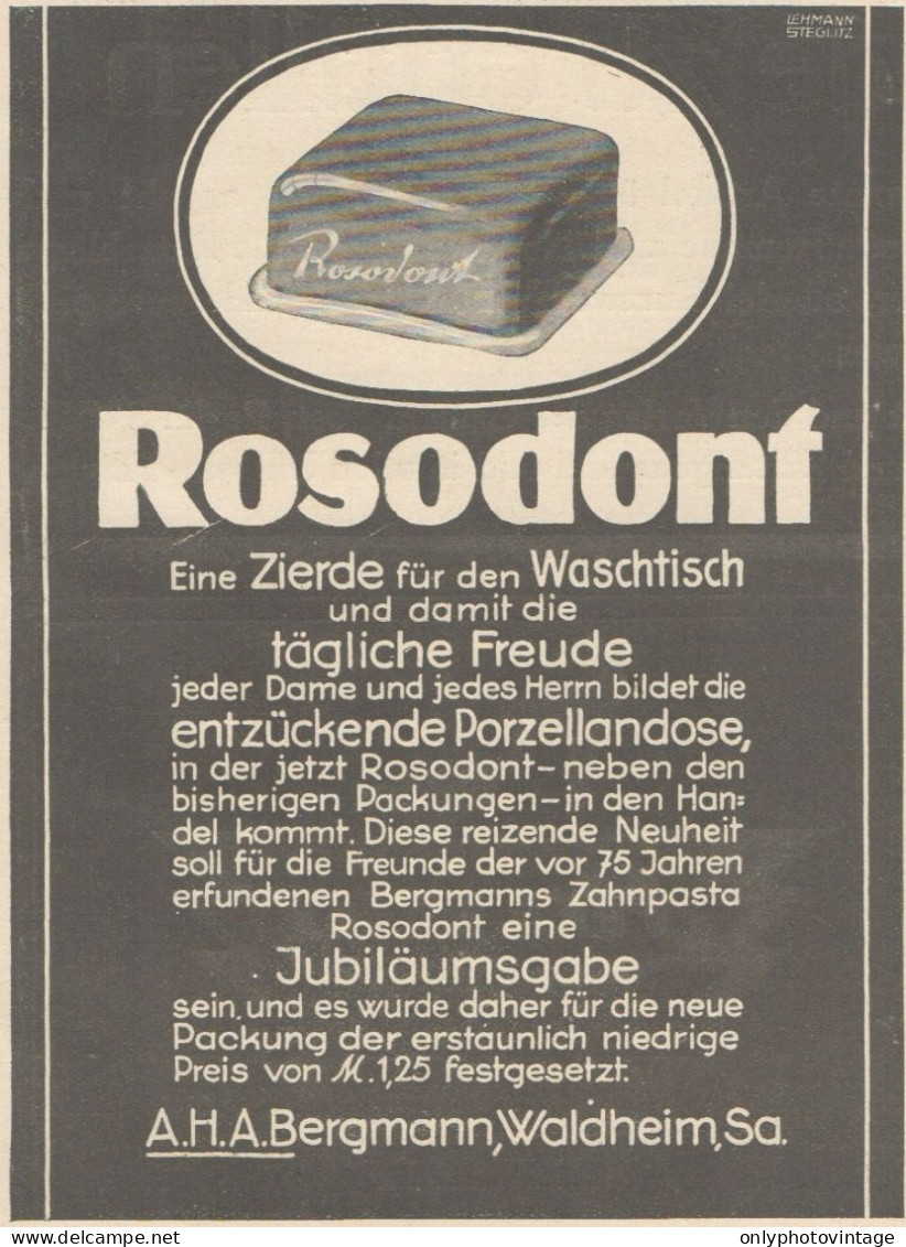 ROSODONT - Pubblicità D'epoca - 1927 Old Advertising - Werbung