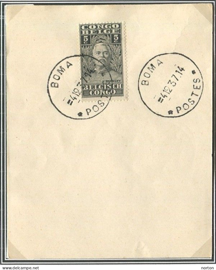 Congo Boma Oblit. Keach 7A4 Sur C.O.B. 135 Sur Papier Libre Le 04/12/1937 - Briefe U. Dokumente