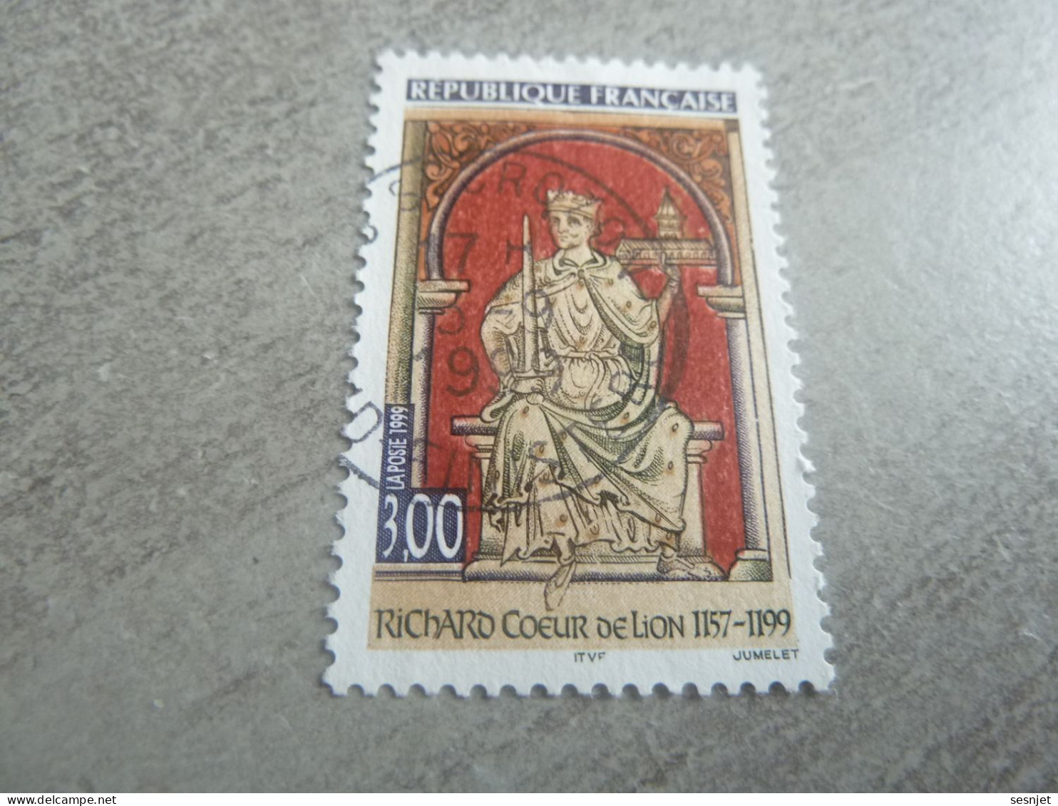 Richard Coeur De Lion (1157-1199) Roi - 3f. - Yt 3238 - Multicolore - Oblitéré - Année 1999 - - Gebruikt