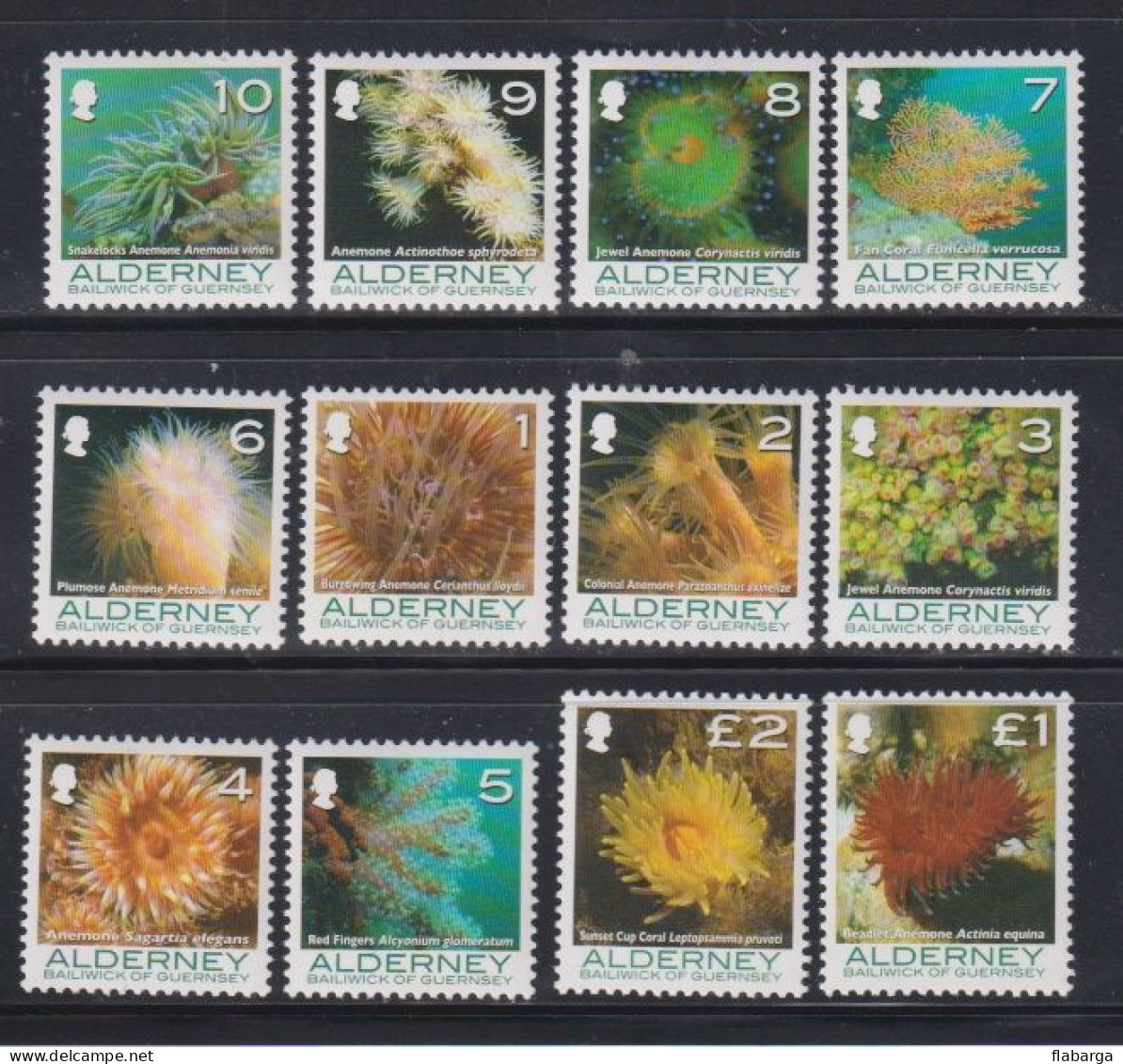 Año 2006 Yvert Nº 287/298 Fauna Marina Corales Y Anemonas - Alderney