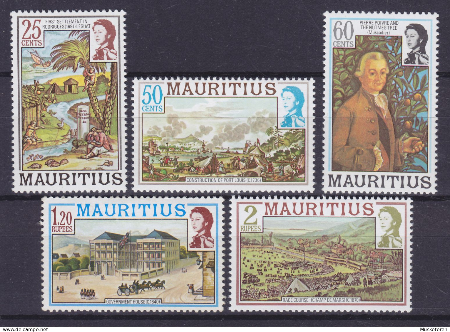 Mauritius 1978 Mi. 439, 441-42, 447, 450 IXA, Historische Ereignisse (Ohne Jahreszahl), MNH** - Mauritius (1968-...)