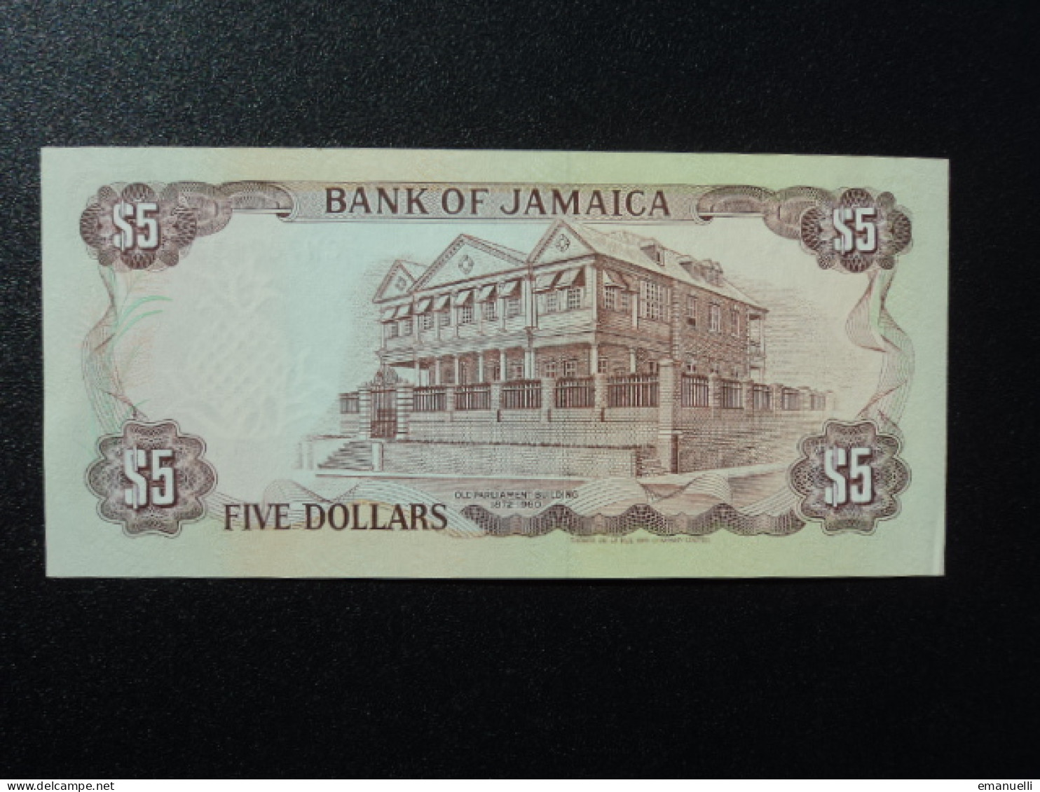 JAMAÏQUE : 5 DOLLARS  1.8.1992     P 70c     SUP+ - Jamaica