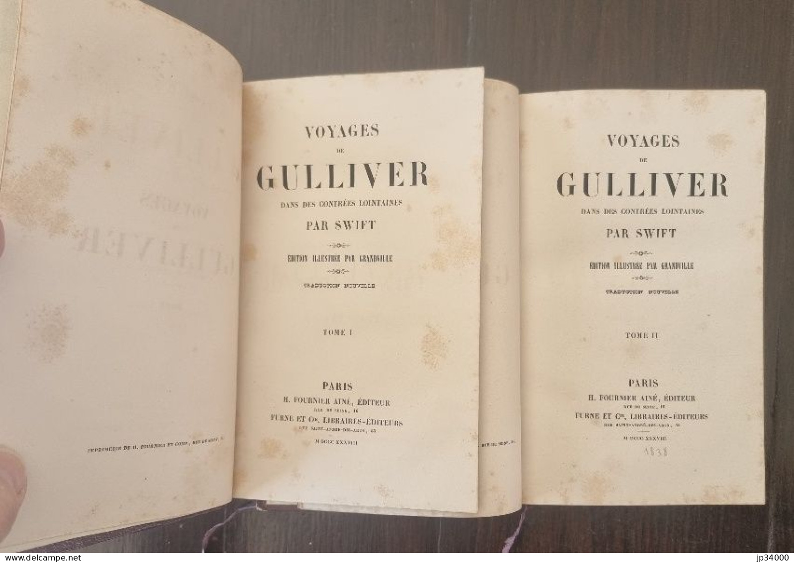 Voyages De Gulliver (SWIFT ) 2 Volumes Illustrés Par Granville - 1er Tirage 1838 - 1801-1900
