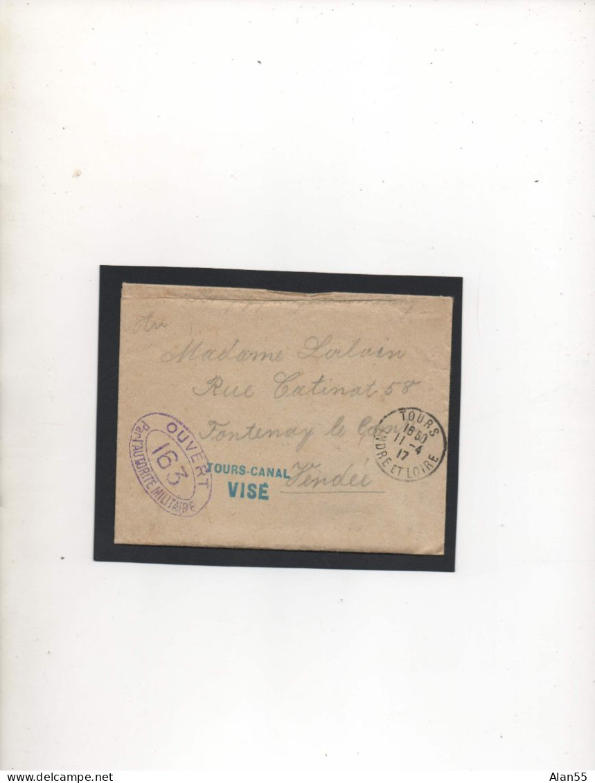 ALLEMAGNE,1917,L.A.C. PRISONNIER DE GUERRE ALLEMAND EN FRANCE,DEPOT DE TOURS (INDRE ET LOIRE) DOUBLE  CENSURE - Prisoners Of War Mail