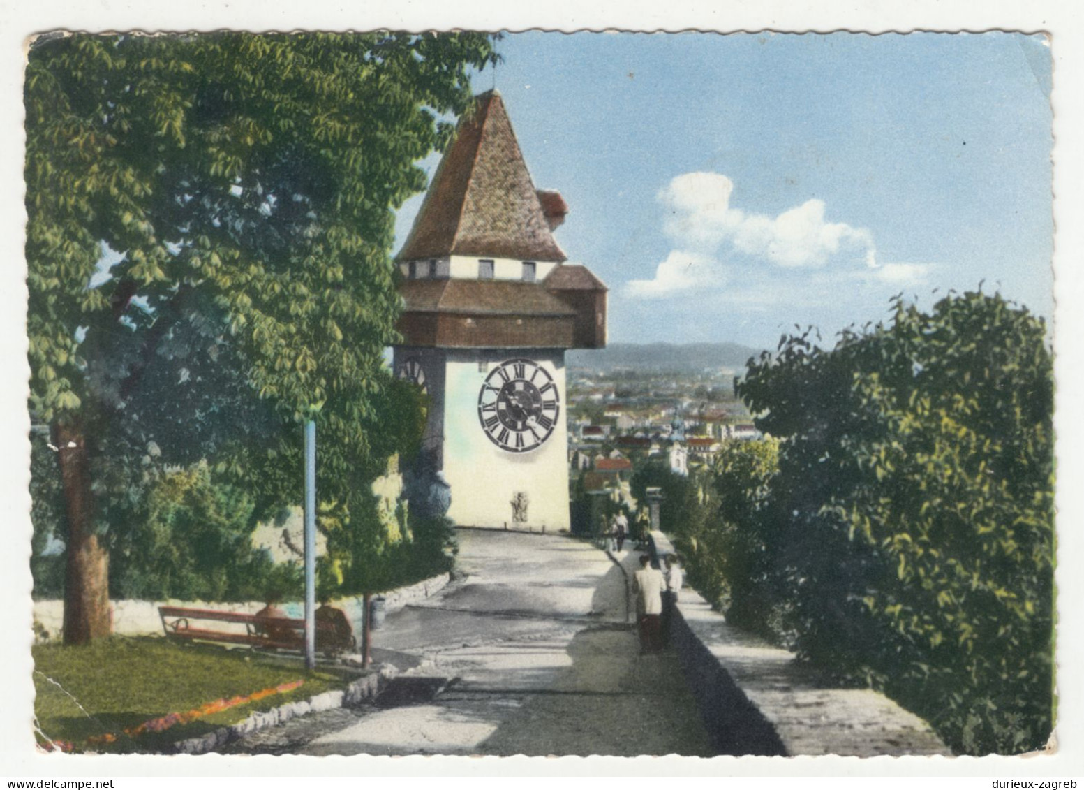 Graz Uhrturm Old Postcard Posted 1958 B240503 - Graz
