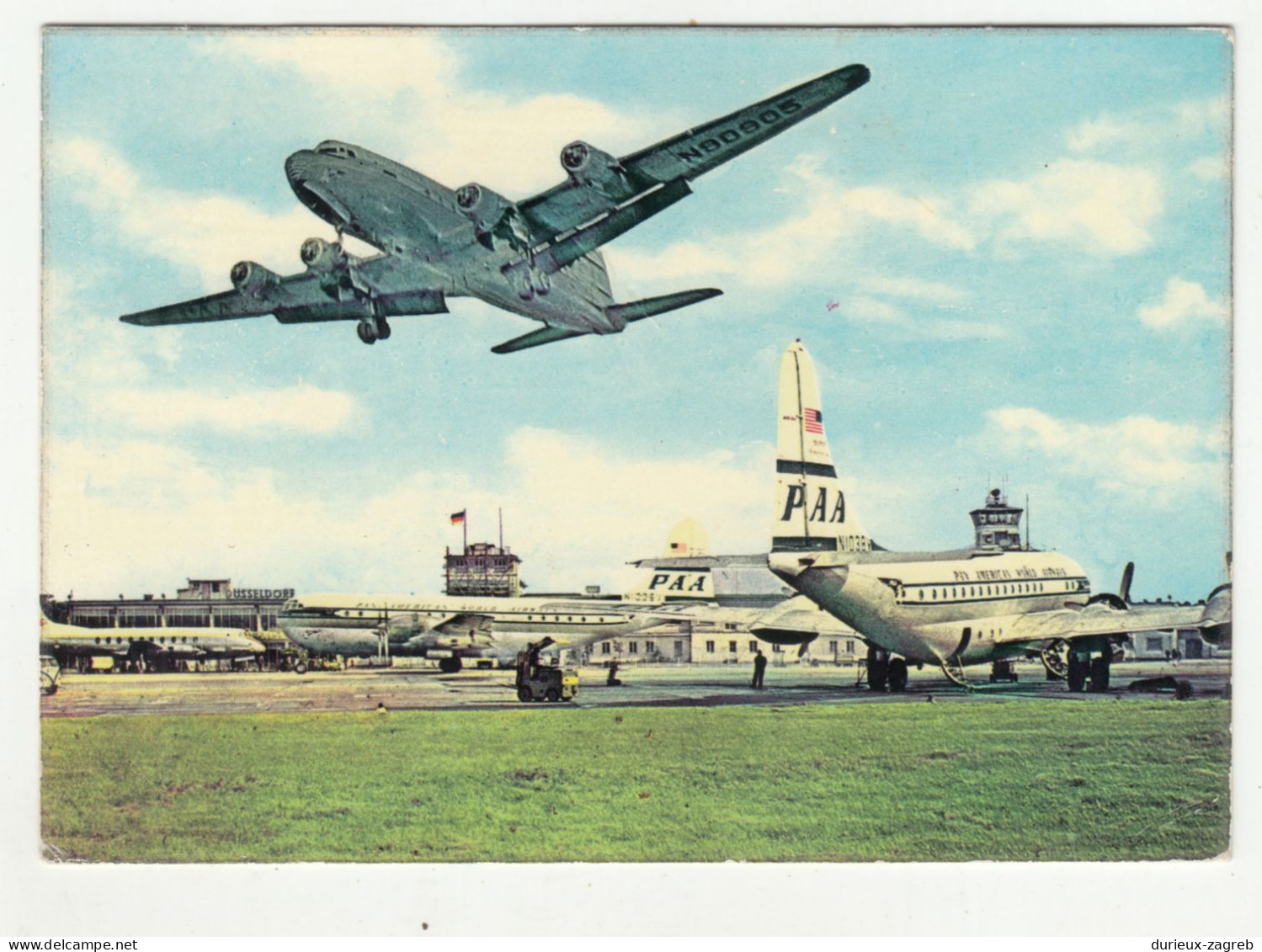 Düsseldorf Am Rhein Airport Old Postcard Posted 1961 B240503 - Vliegvelden