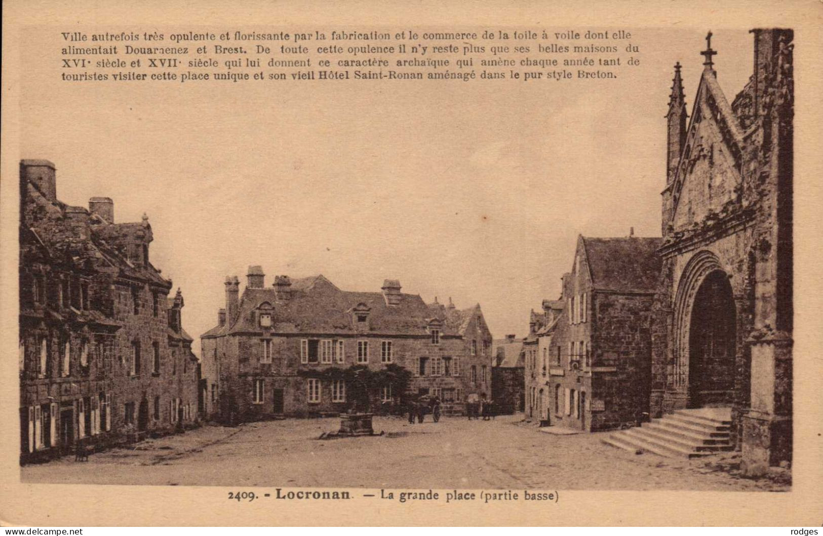 29 , Cpa  LOCRONAN , 2409 , La Grande Place , Partie Basse  (12939.V24) - Locronan