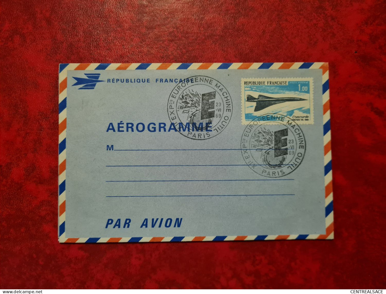 AEROGRAMME 1969 CONCORDE PARIS EXPO EUROPEENNE MACHINE OUTIL - Luchtpostbladen