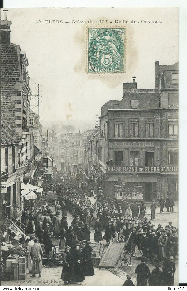 FLERS - Grève De 1907-Défilé Des Ouvriers - Flers