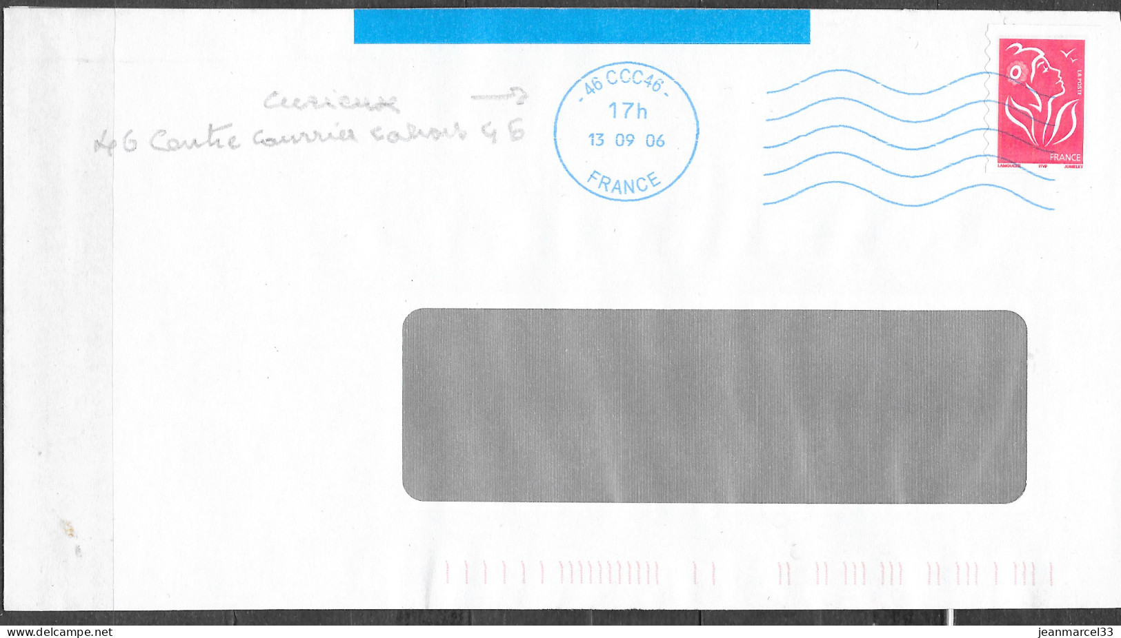 Neopost De -46CCC46- 13 09 06 Curieux Comme Origine  "5 Lignes à Droite"  Il S'agit De 46 Centre Courrier Cahors 46 - Mechanical Postmarks (Other)