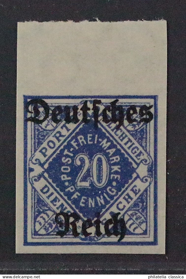 Dienstmarke  55 YU **  20 Pfg. Wz. Ringe UNGEZÄHNT, Postfrisch, Geprüft  300,- € - 1922-1923 Emissions Locales