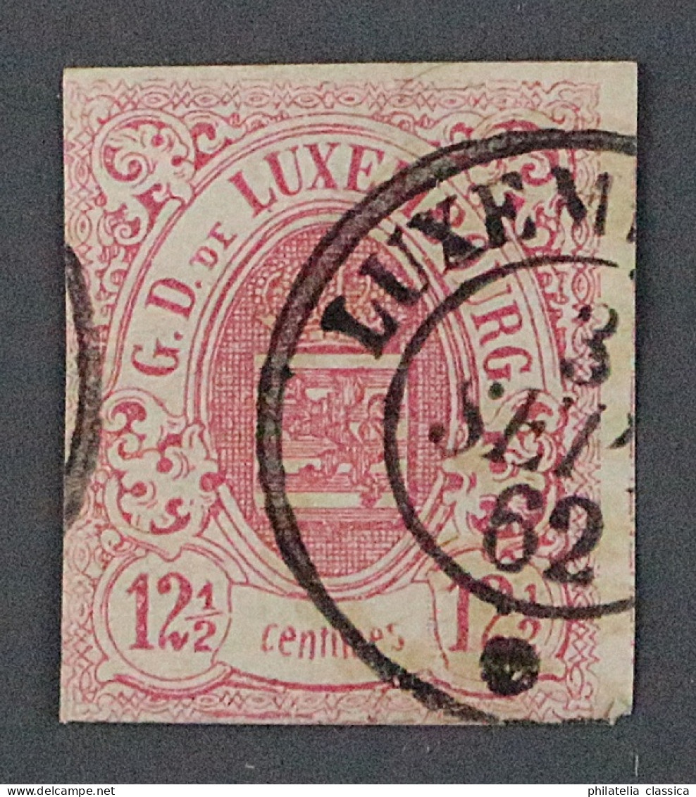 Luxemburg 7, 1859 Wappen 12 1/2  C. Gute Erhaltung Sauber Gestempelt, KW 200,- € - 1852 Wilhelm III.