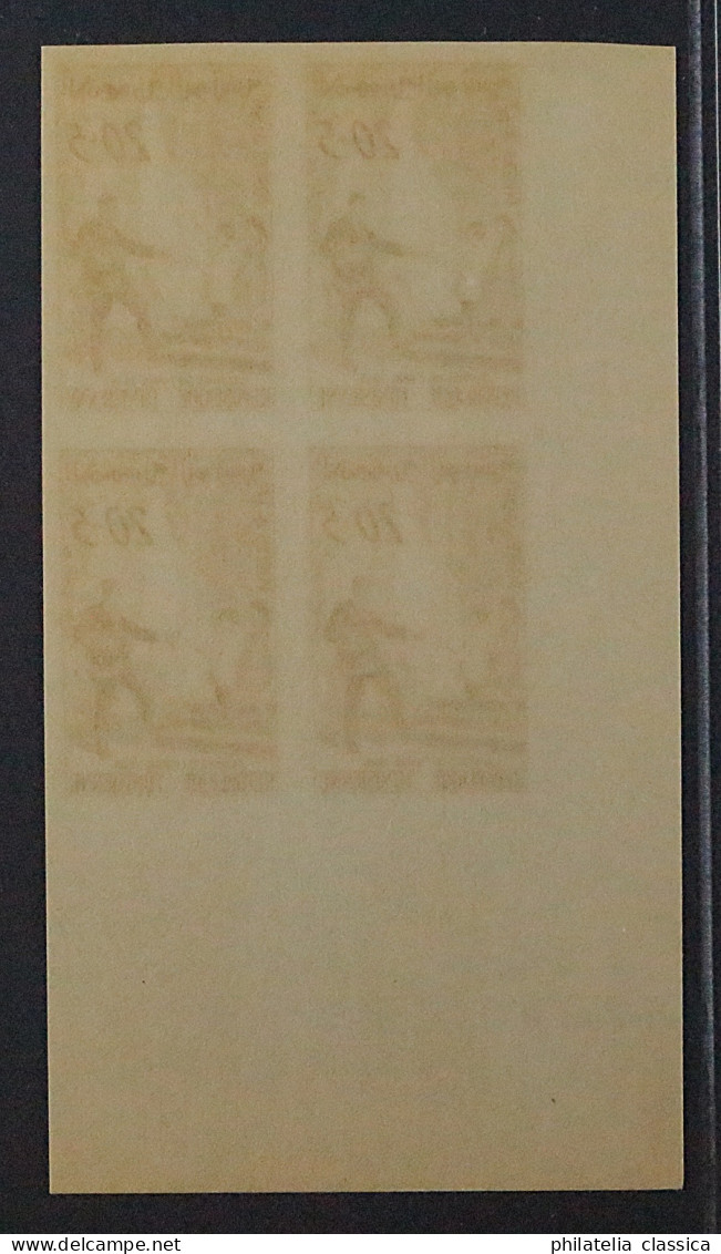 TUNESIEN 545 U  **  Tag Der Briefmarke 1959, UNGEZÄHNTER Eckrand-Viererblock - Tunisia