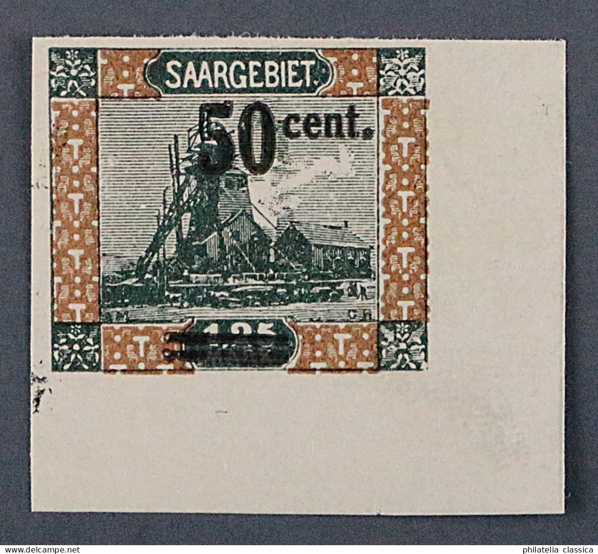 SAAR  78 U ** 50 C. UNGEZÄHNT Luxus-Bogenecke, Postfrisch, SELTEN KW 400,- € - Unused Stamps