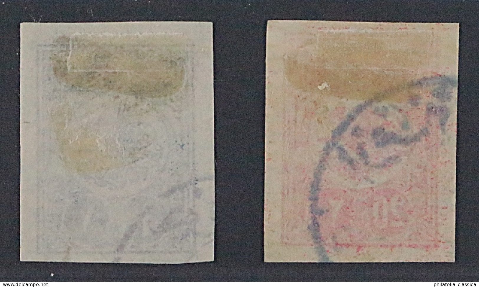 1909, Türkei 161-62 II U, Tugra Mohamed 20 Pa. + 1 Pia. UNGEZÄHNT, Sehr Selten - Used Stamps