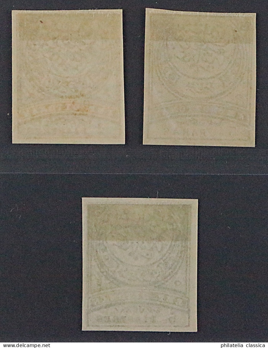 Türkei  51-53 U *  1886, 5 Pa.-5 Pia, 3 Werte UNGEZÄHNT, Ungebraucht, KW 150,- € - Unused Stamps