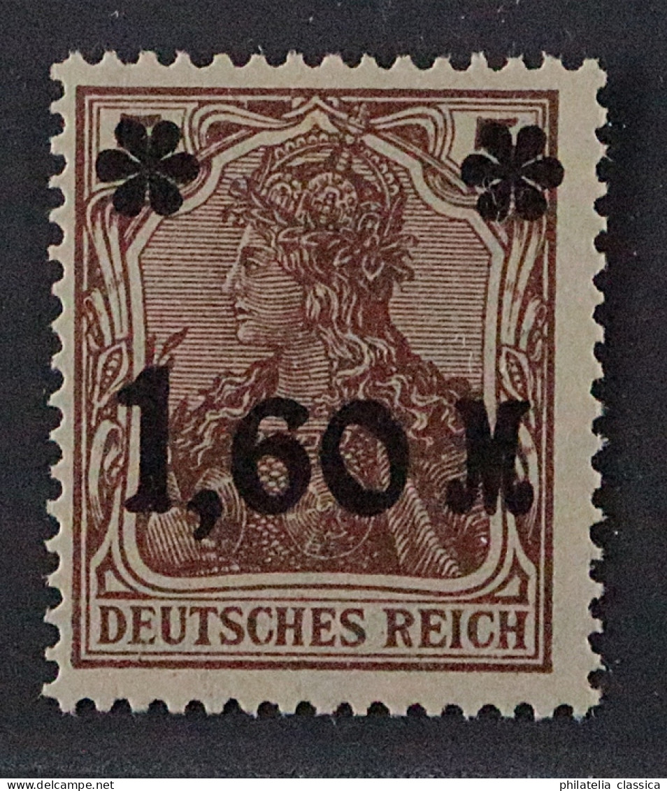 Dt. Reich 154 Ib **  Germania Farbe: Dunkelbraun, Postfrisch, Geprüft KW 230,- € - Ongebruikt