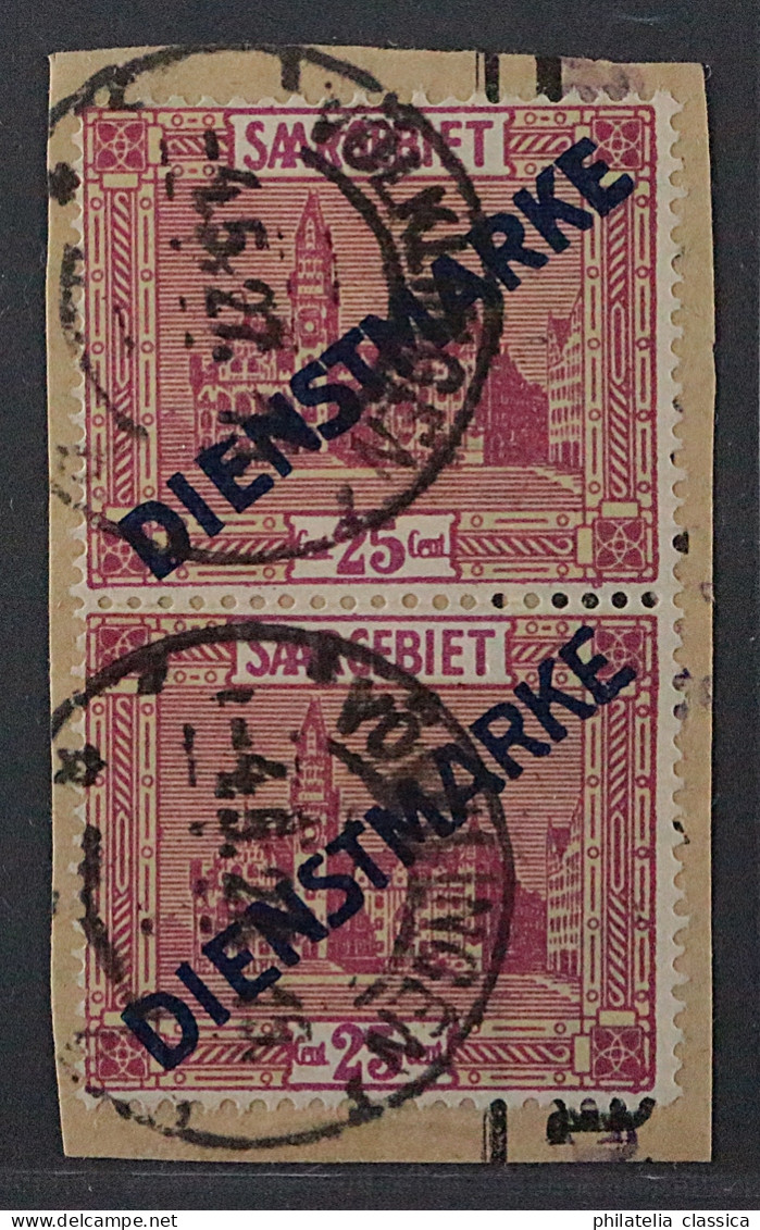 SAAR Dienst 14 I + 14 II, Seltenes TYPENPAAR, Sauber Gestempelt, KW 500,- € - Used Stamps