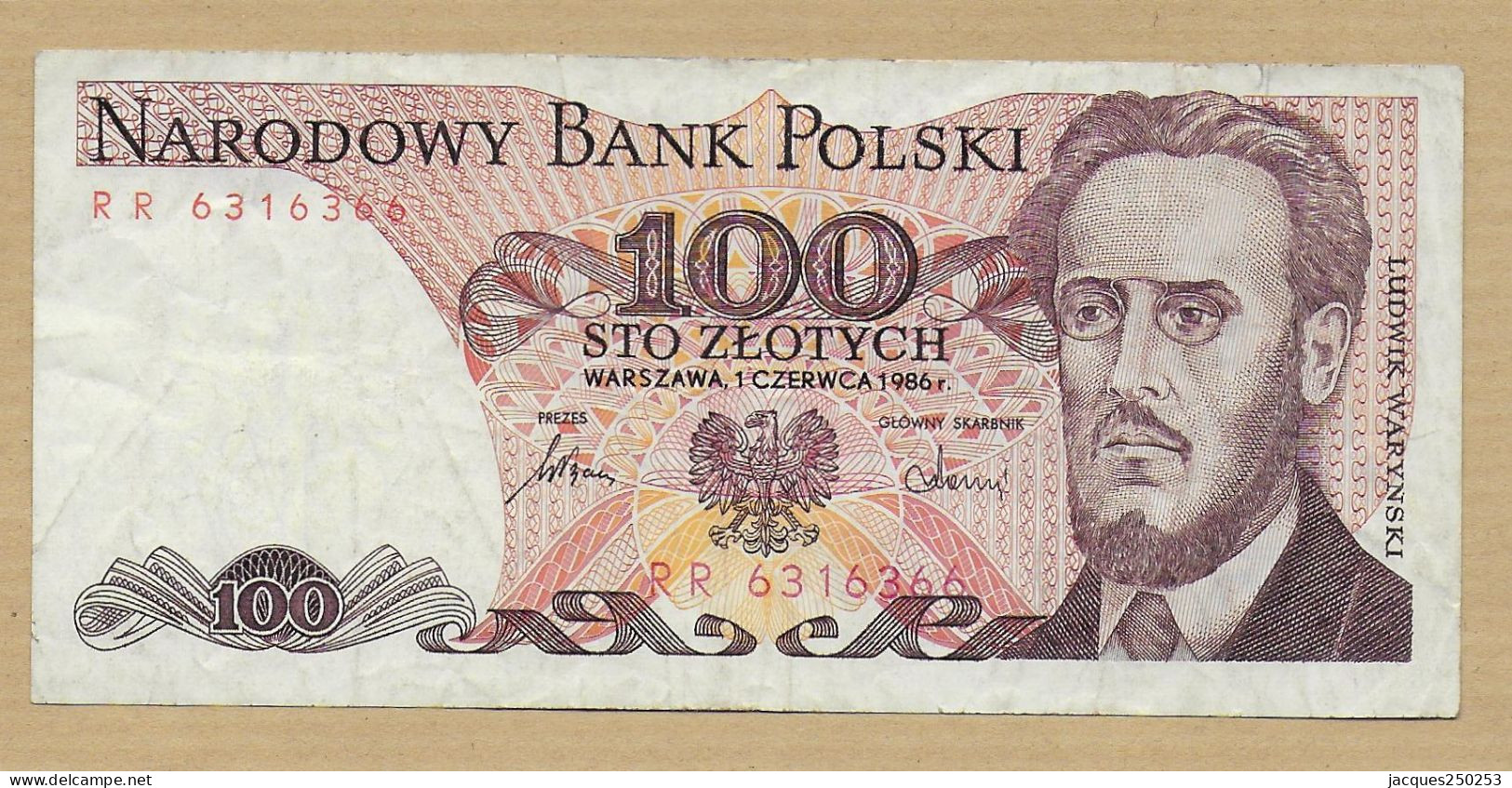 100 STO ZLOTYCH 1 JUIN 1986 - Polen
