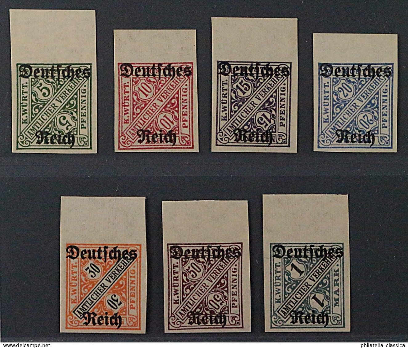 Dienstmarke  57-64 U ** 7 Werte Komplett UNGEZÄHNT, Geprüft BPP, KW 1400,- € - 1922-1923 Lokale Uitgaves