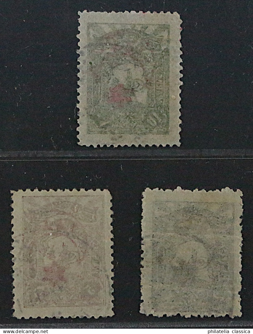 1914, TÜRKEI 305 I K, Sechsstrahlen-Stern 5 Pa. Platte I, Aufdruck KOPFSTEHEND - Used Stamps