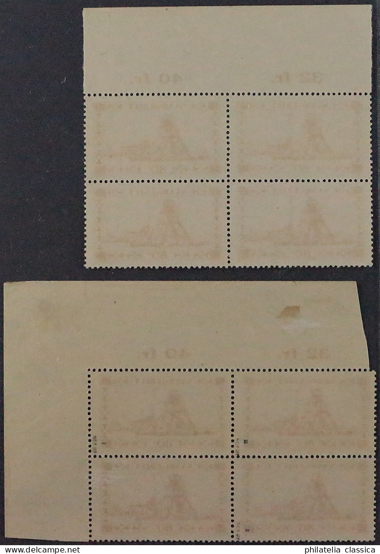 SAAR  116 I-III **  Alle 3 PLATTENFEHLER Im Rand-Viererblock, SELTEN KW 278,- € - Unused Stamps