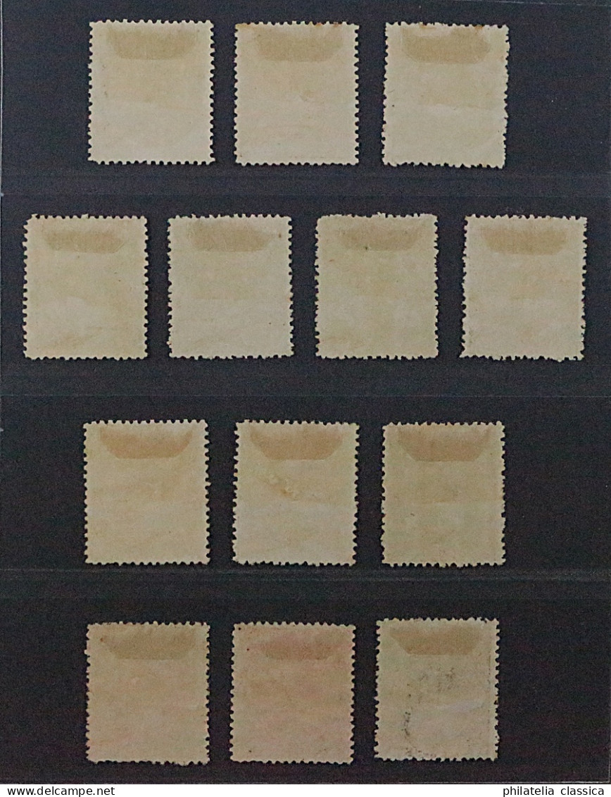 1889, SPANIEN 189-201 König Alfons XIII, 13 Wte Komplett, Originalgummi, 2100,-€ - Unused Stamps