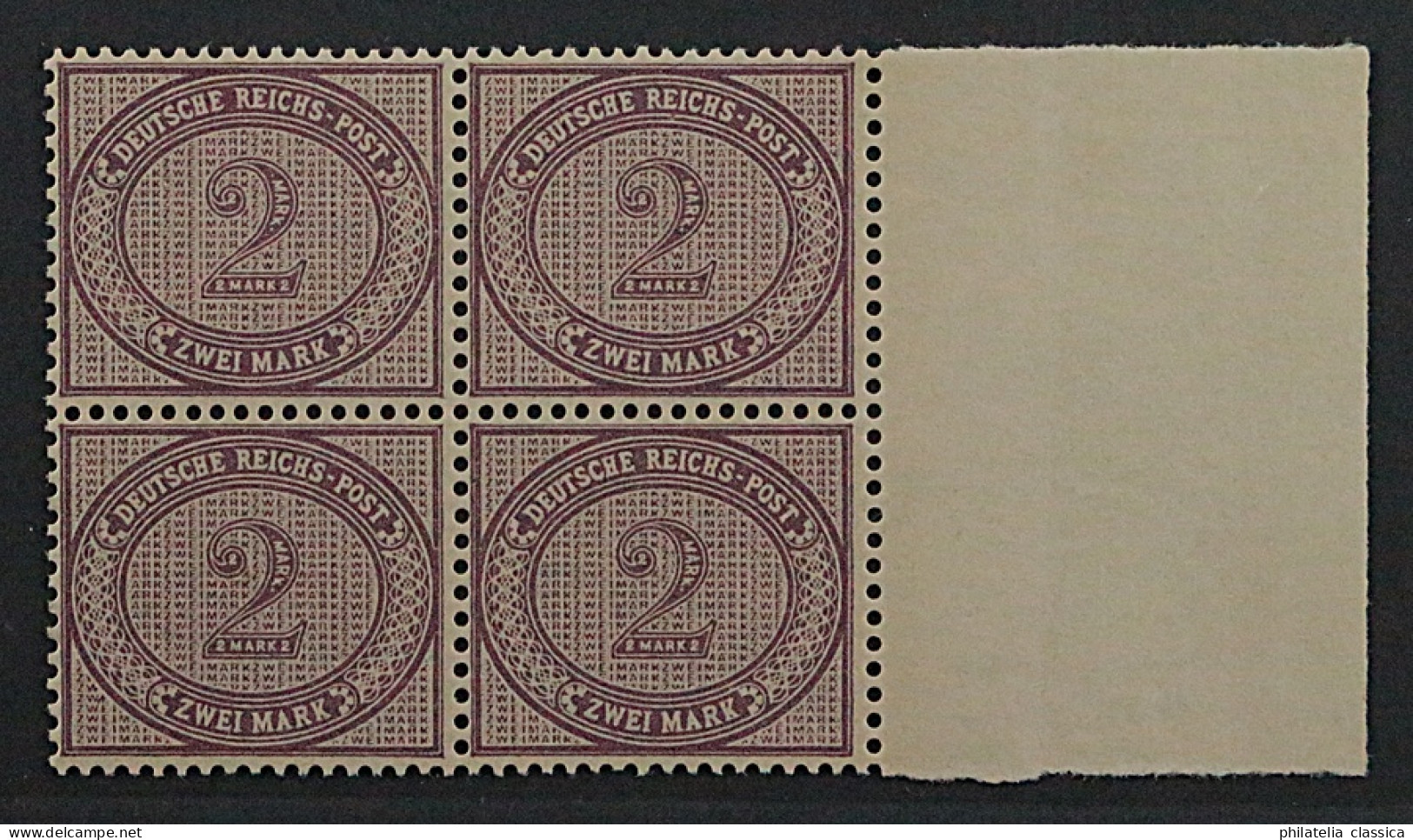 Dt. Reich 37 A ND ** PLATTENFEHLER, LUXUS-VIERERBLOCK, Fotoattest BPP, 4800,-€ - Unused Stamps