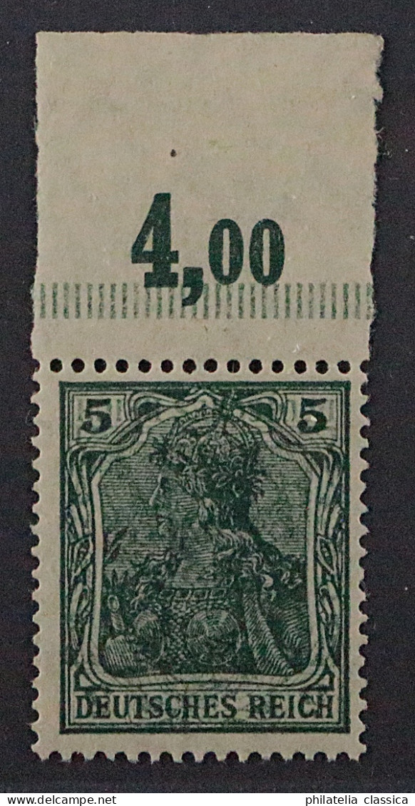 Deutsches Reich 85 II DK, Kopfstehender DOPPELDRUCK, Oberrand, Fotoattest 500,-€ - Ungebraucht