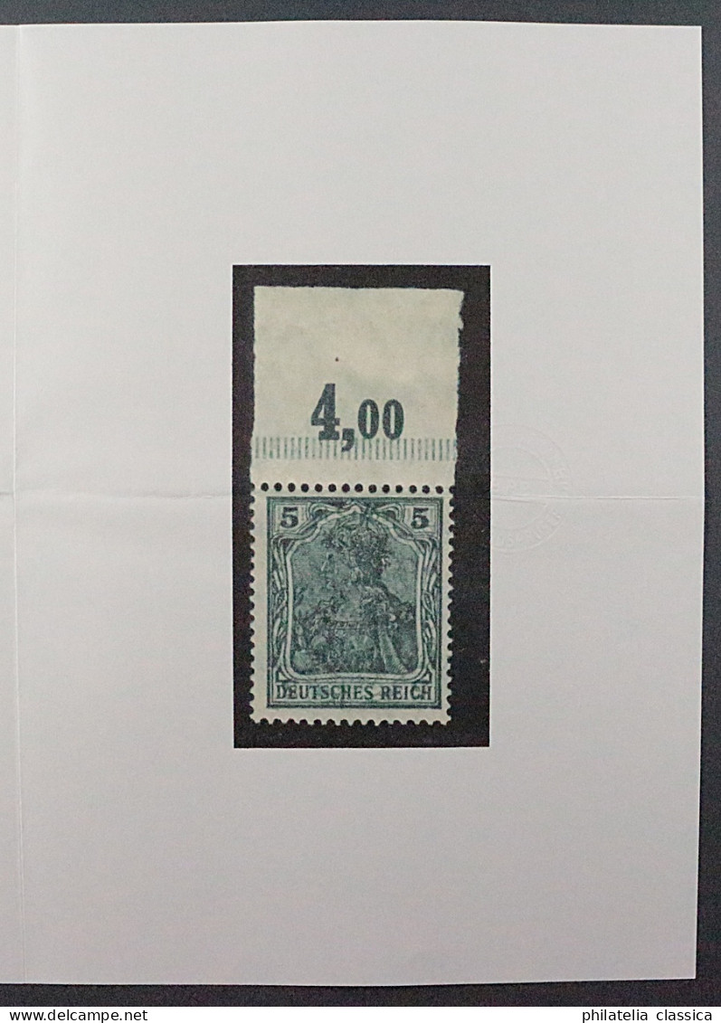 Deutsches Reich 85 II DK, Kopfstehender DOPPELDRUCK, Oberrand, Fotoattest 500,-€ - Ongebruikt