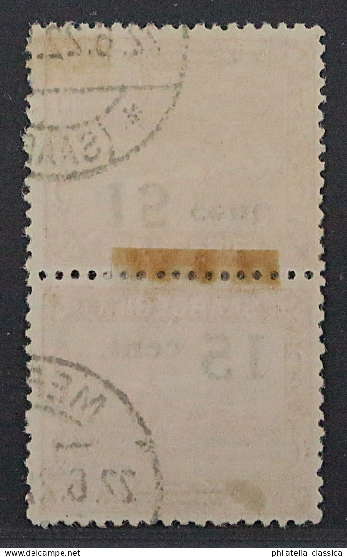 1921, SAAR 73 A Kdr IV, 15 C. KEHRDRUCK Sauber Gestempelt, Fotobefund, 500,-€ - Used Stamps