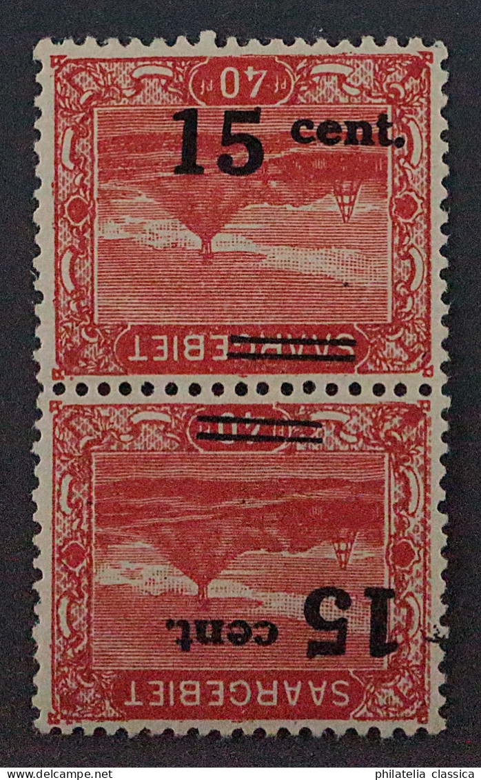 1921, SAAR 73 A NK III * Aufdruck KOPFSTEHEND/Normal Im PAAR, SELTEN 1000,-€ - Nuovi