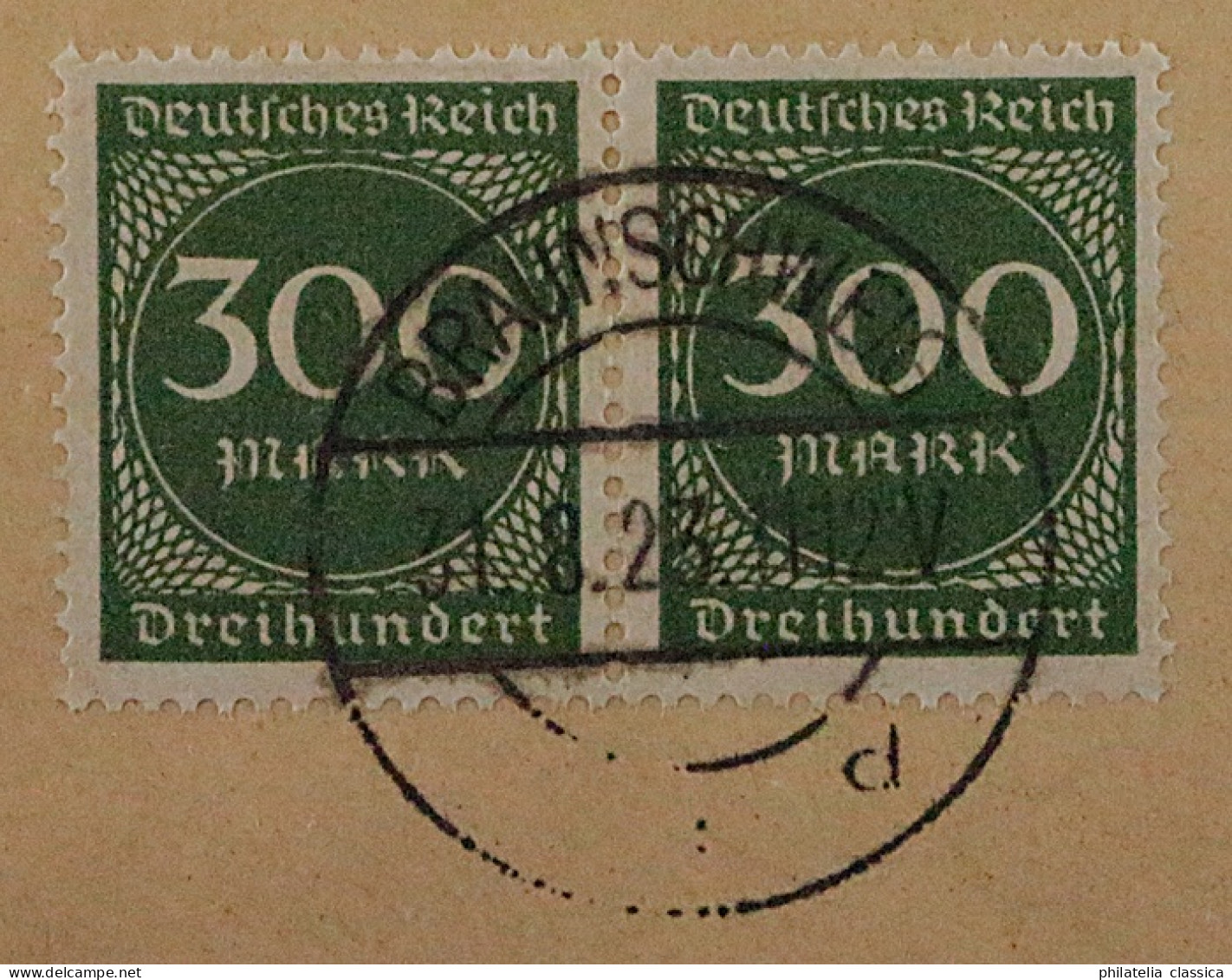 BRAUNSCHWEIG 2 A, Gebührenzettel + Freimarken Auf Drucksache, Fotoattest 500,-€ - 1922-1923 Emissions Locales