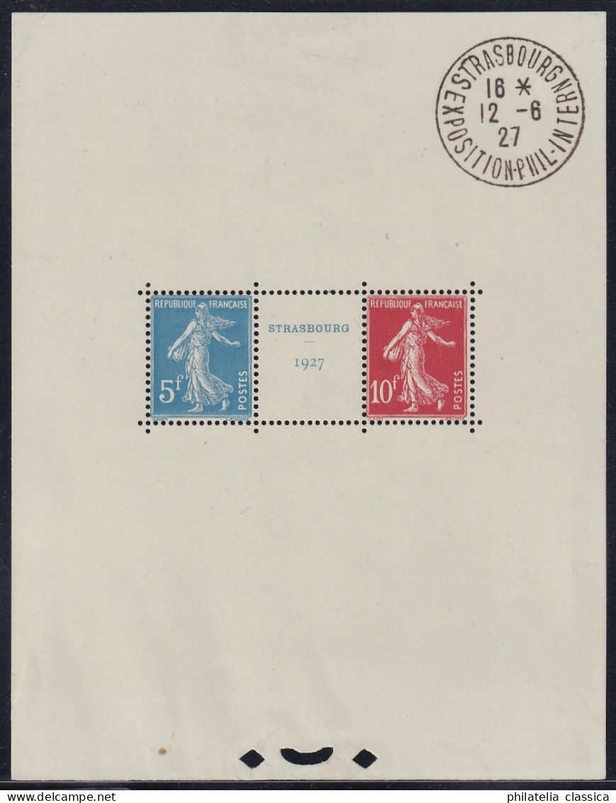 FRANKREICH  Bl. 2, Briefmarkenausstellung Straßburg-Block Gestempelt, 1100,-€ - Usados