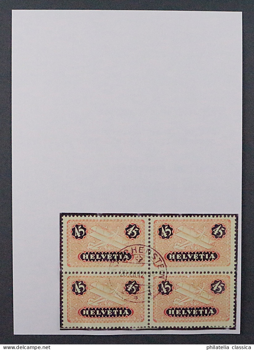 SCHWEIZ 183 X+z Viererblocks Flugpost (SBK F8+8z) Zentrisch Gestempelt, 465,-SFr - Used Stamps