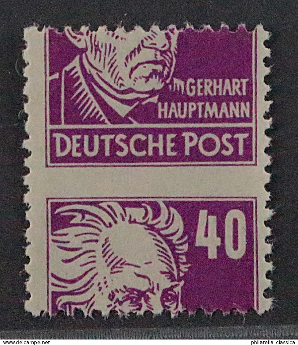 1948, SBZ  223 FZ ** 40 Pfg. Hauptmann, Extreme FEHLZÄHNUNG, Postfrisch, SELTEN - Mint