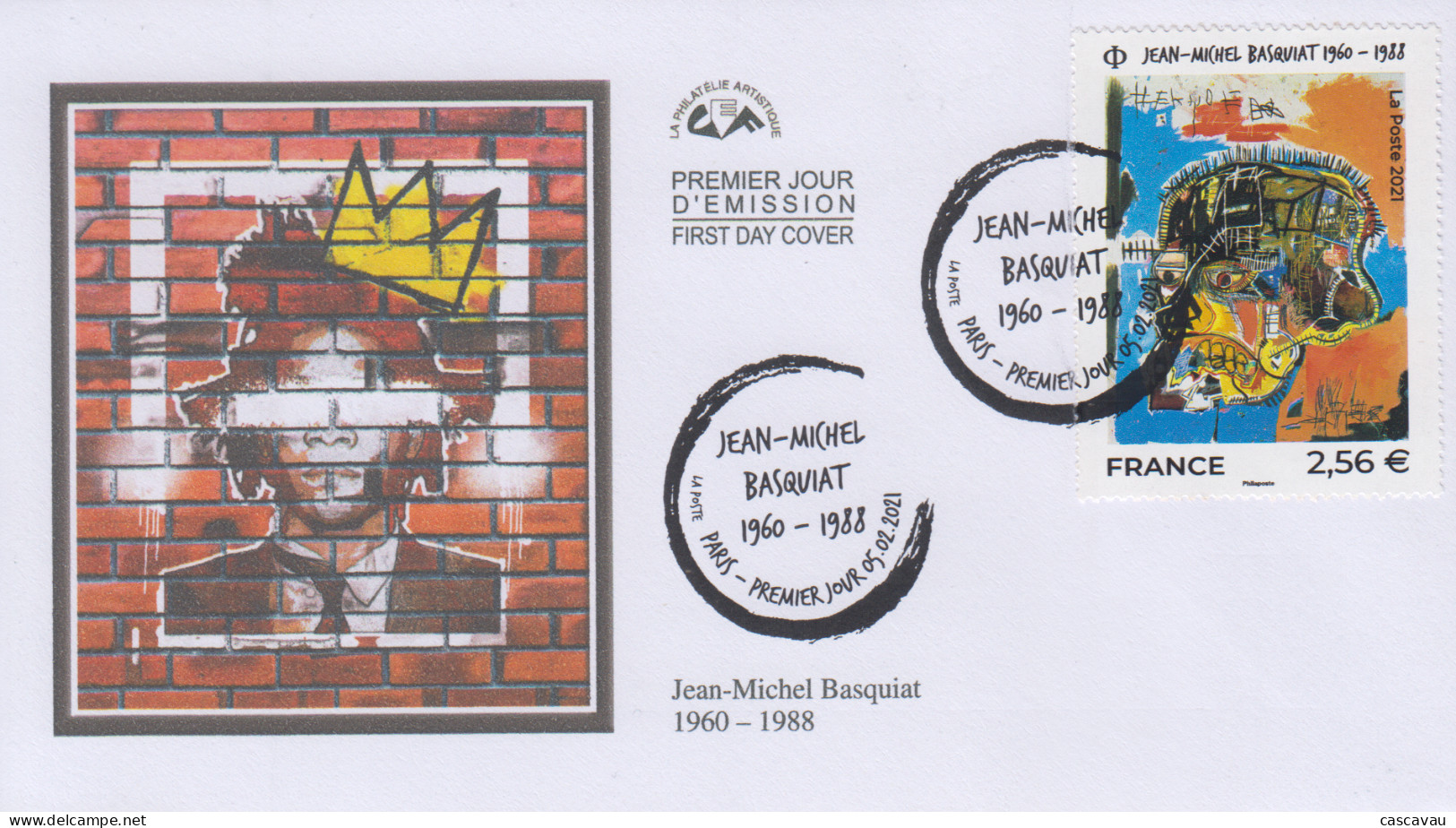 Enveloppe    FDC  1er   Jour    FRANCE    Oeuvre   De   Jean - Michel    BASQUIAT    2021 - 2020-…