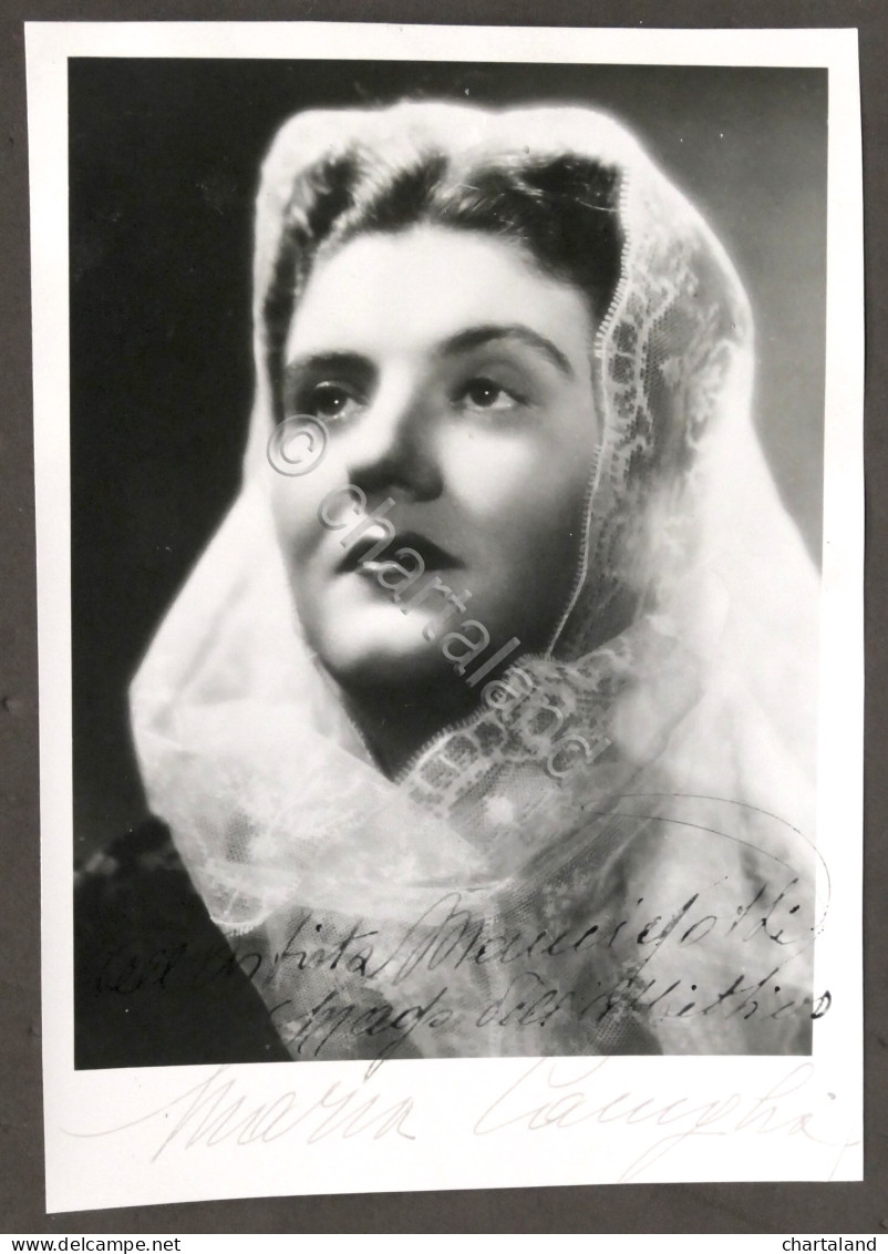 Fotografia Con Autografo Della Cantante Lirica Soprano Maria Caniglia - Anni '40 - Sonstige & Ohne Zuordnung