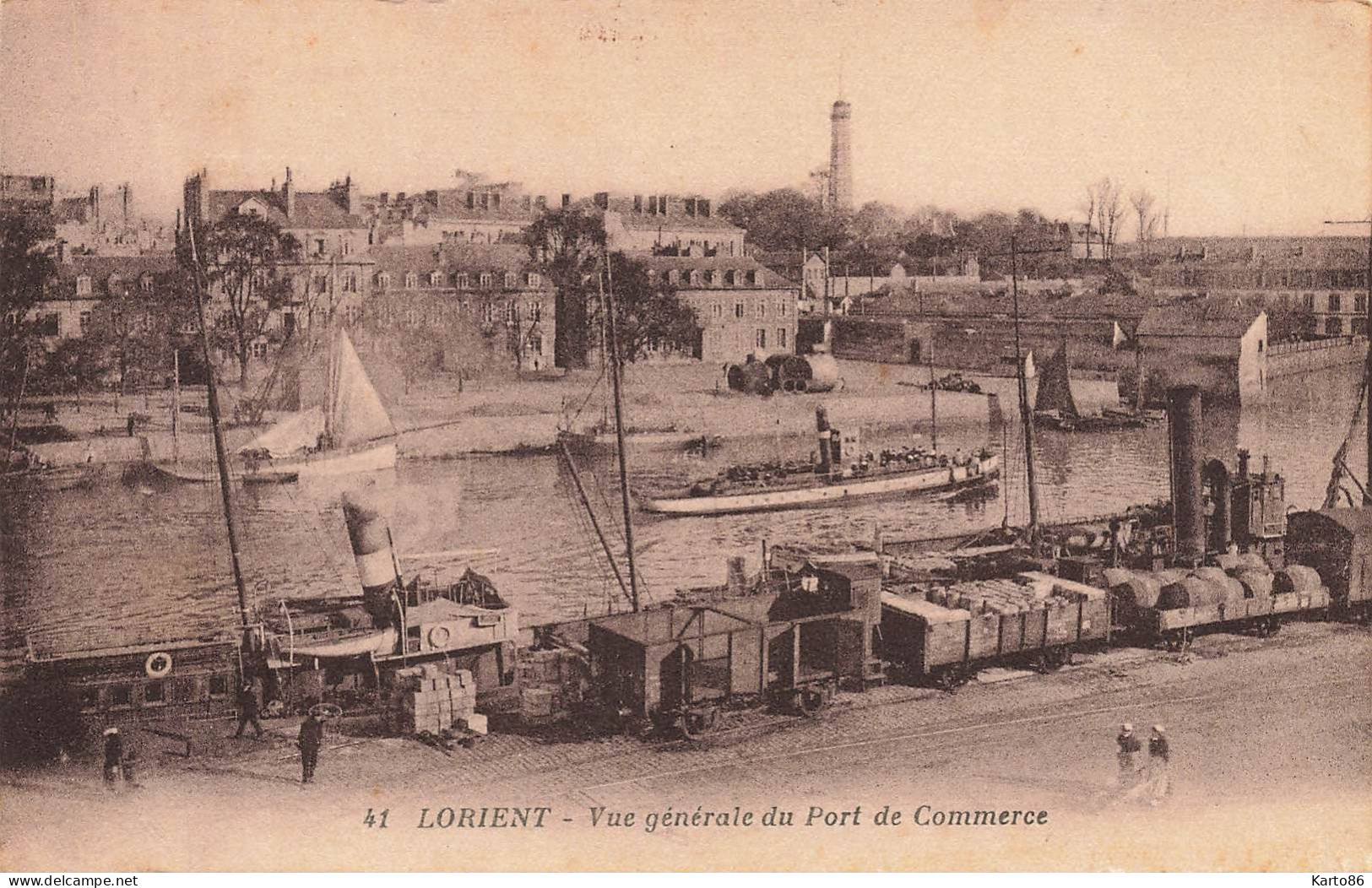 Lorient * Vue Générale Du Port De Commerce * Wagons Marchandises Ligne Chemin De Fer Morbihan * Bateaux Commerce - Lorient