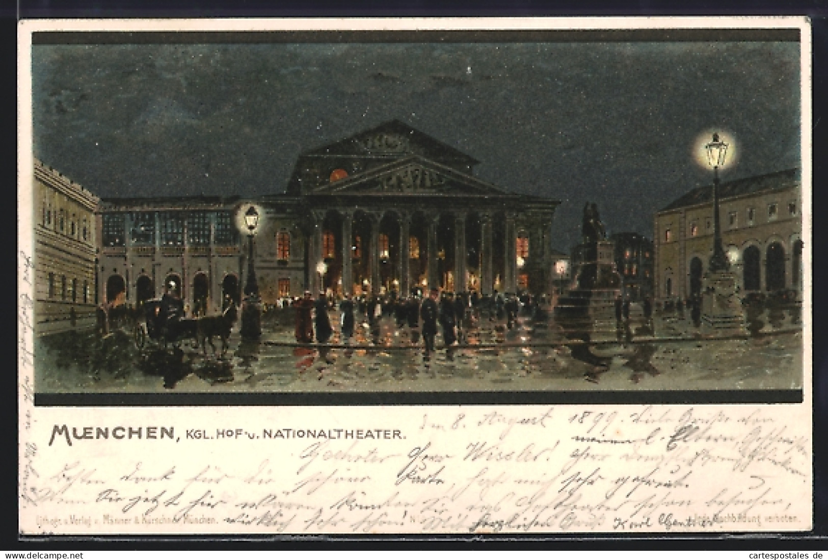 Lithographie München, Königliches Hof- Und Nationaltheater  - Théâtre