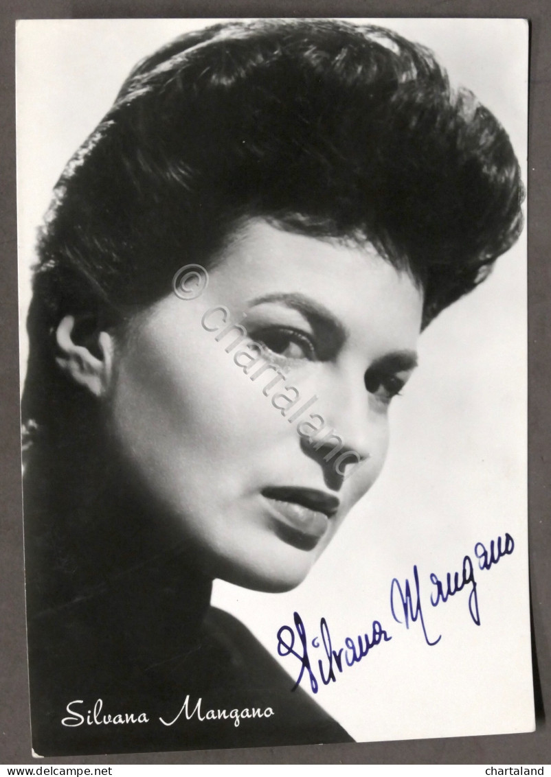 Fotocartolina Con Autografo Dell'attrice Silvana Mangano - 1960 Ca. - Andere & Zonder Classificatie