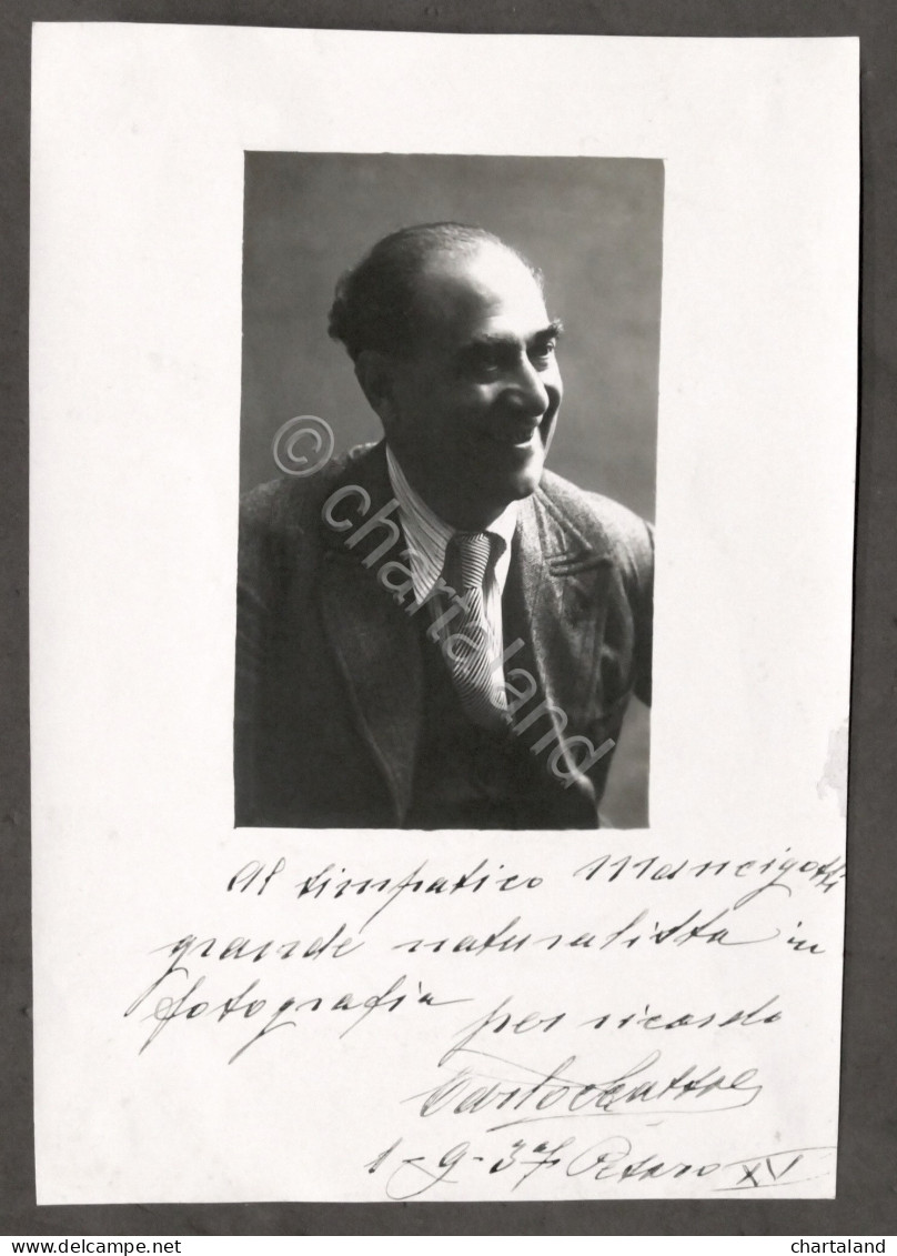 Fotografia Con Autografo Del Cantante Lirico Basso Carlo Scattola - 1937 - Andere & Zonder Classificatie