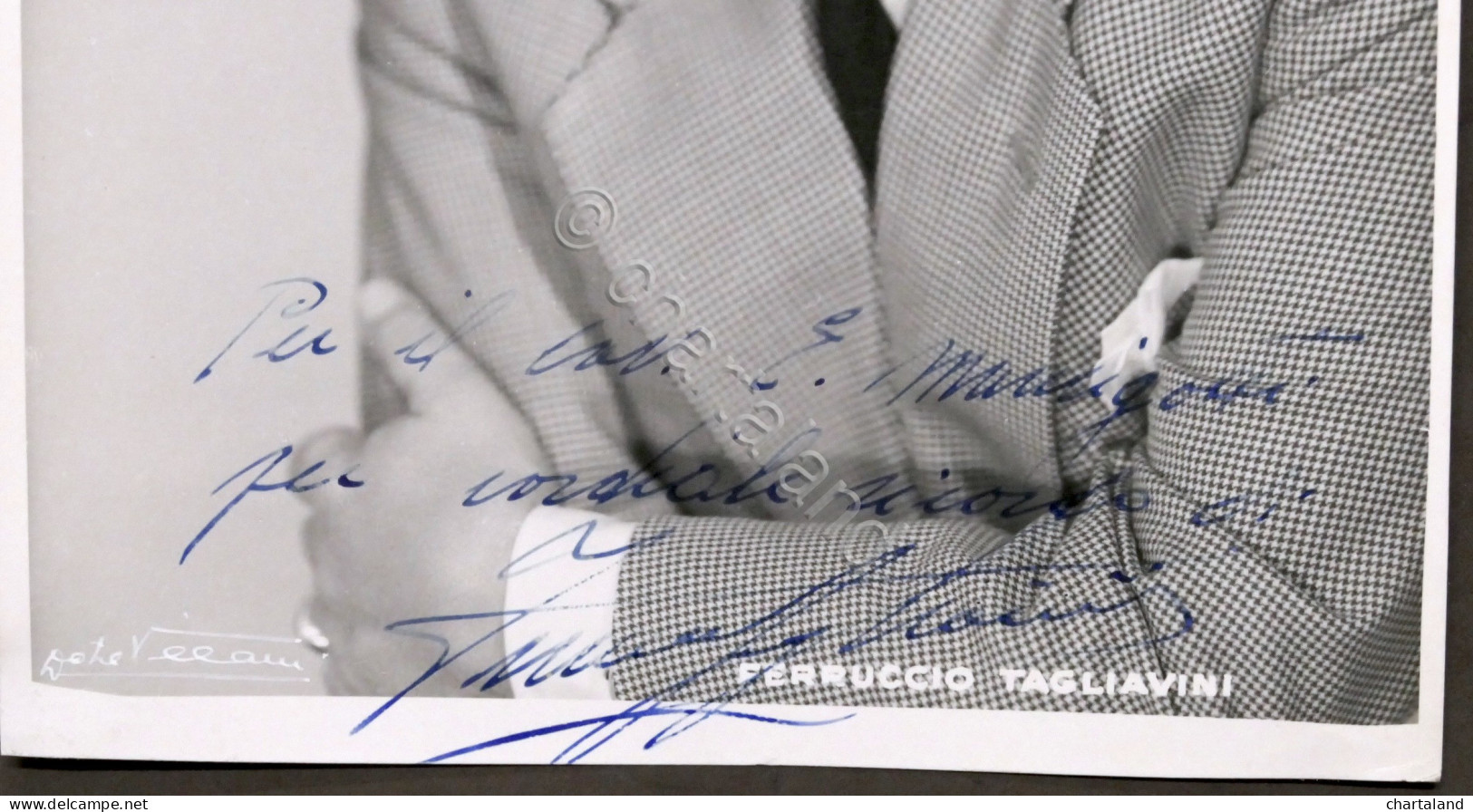 Fotografia Con Autografo Del Tenore Ferruccio Tagliavini - 1955 Ca. - Autres & Non Classés