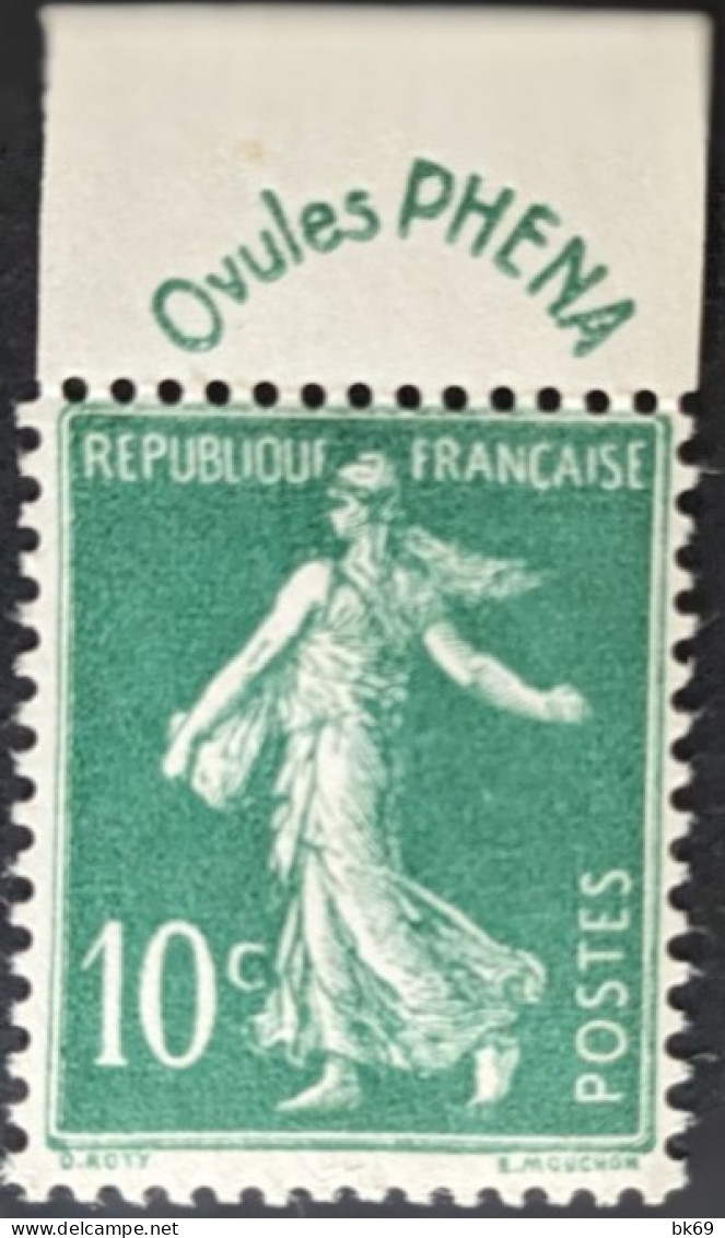 188** Publicité Ovules Phéna Semeuse 10c Vert 'maigres' - Unused Stamps