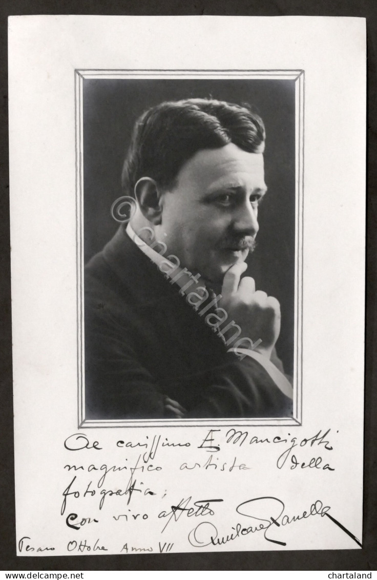 Fotografia Con Autografo Del Compositore Amilcare Zanella - 1929 - Sonstige & Ohne Zuordnung