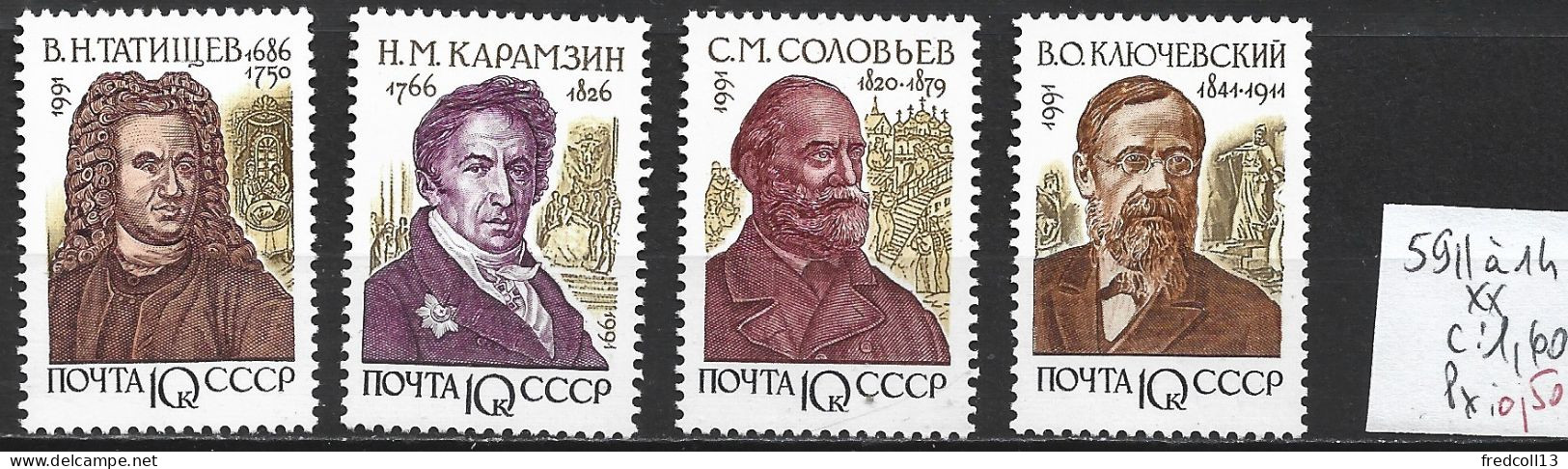 RUSSIE 5911 à 14 ** Côte 1.60 € - Unused Stamps