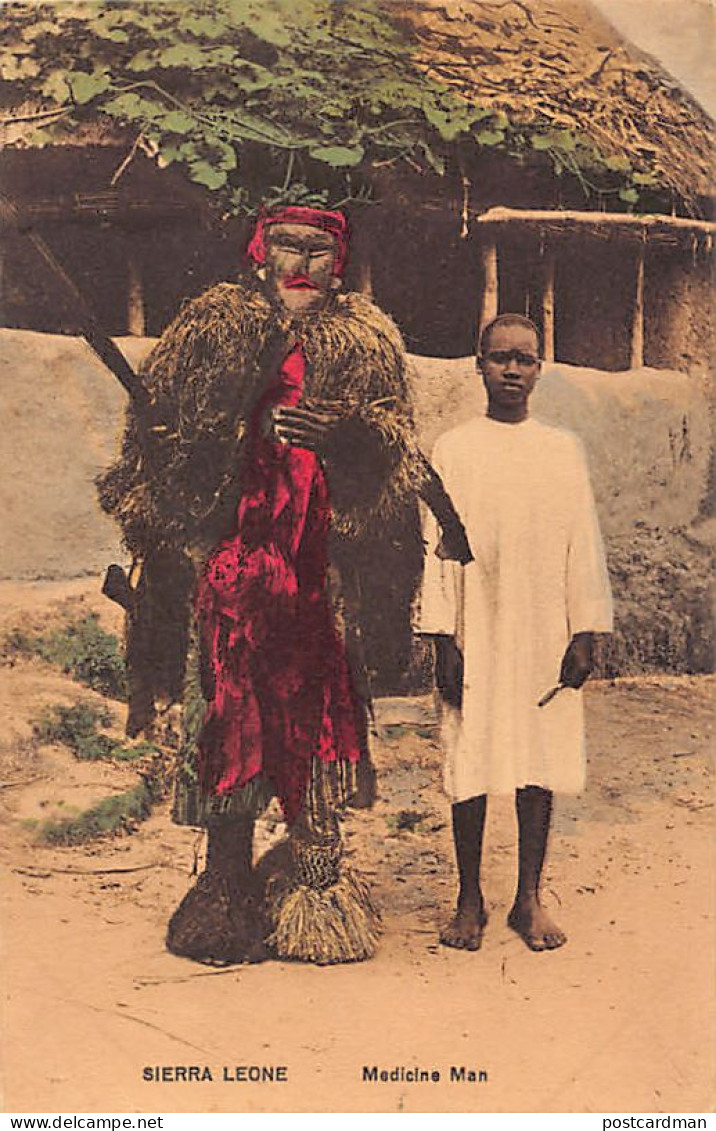 Sierra Leone - Medicine Man - Masked Fetish Dancer - Publ. Litherland, Canning & Ashworth - Sierra Leone