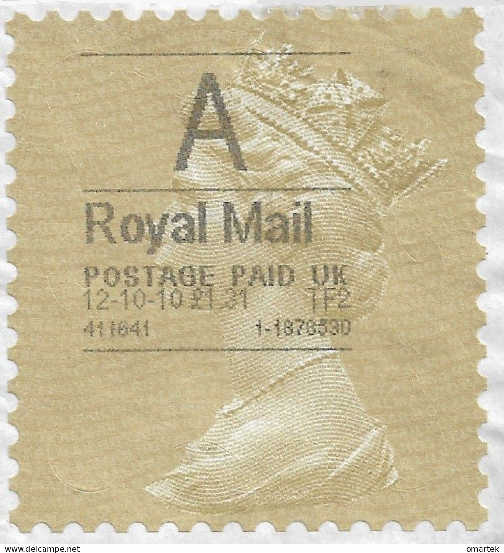 Great Britain Großbritannien 2010 Golden Stamp Type PO2 Royal Mail Postage Paid UK. C1 - Gebruikt