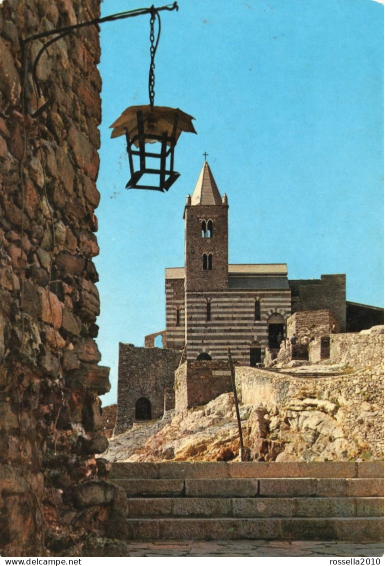 CARTOLINA ITALIA 1975 LA SPEZIA PORTOVENERE CHIESA SAN PIETRO Italy Postcard ITALIEN Ansichtskarten - La Spezia