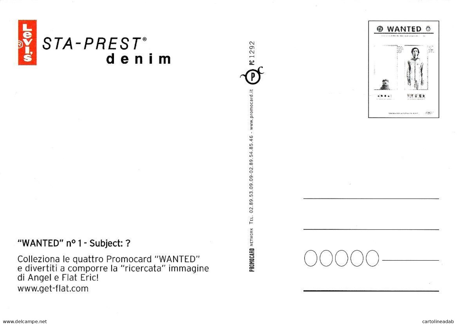 [MD9595] CPM - LEVI'S STA PREST DENIM WANTED N°1 - PROMOCARD 1292 - PERFETTA - Non Viaggiata - Werbepostkarten